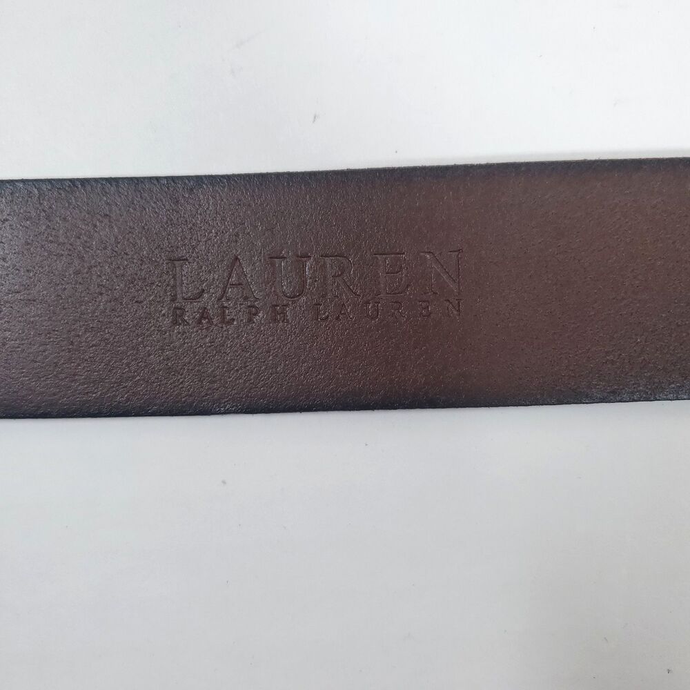VTG Lauren Ralph Lauren Women’s Brown Leather Belt Large Western Floral Engraved - Picture 10 of 11